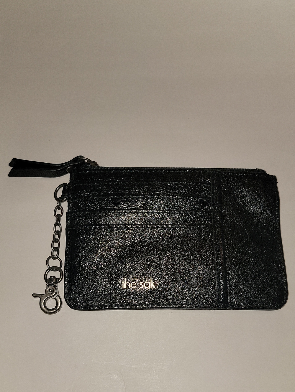 THE SAK LEATHER ZIP CLIP ON CARD CASE WALLET